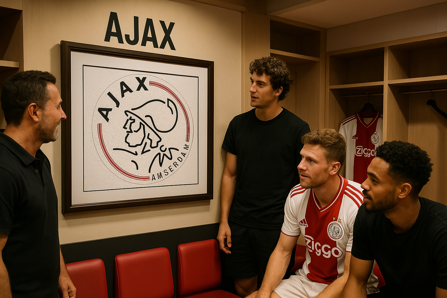 Ajax iconwood in kleedkamer ajax